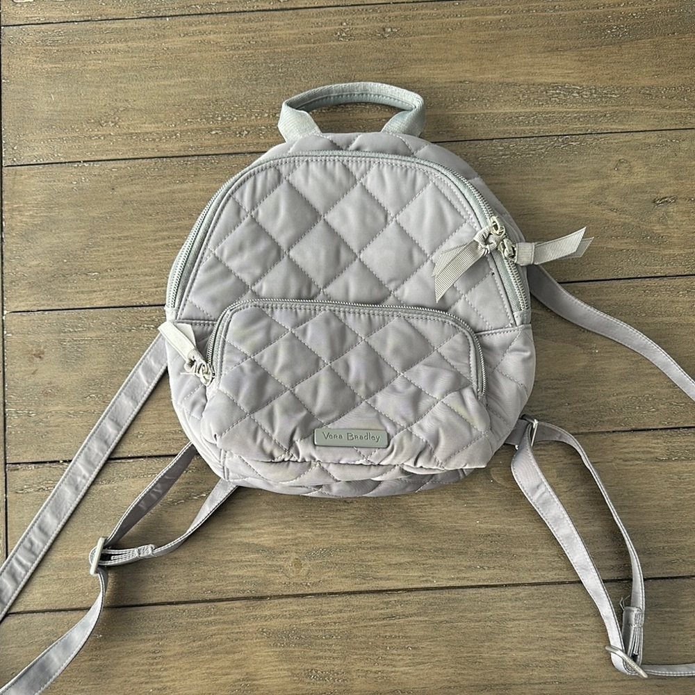 Vera Bradley Gray Quilted Backpack